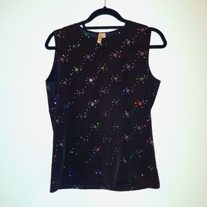 Susan Lawrence rainbow sequin sleeveless top
